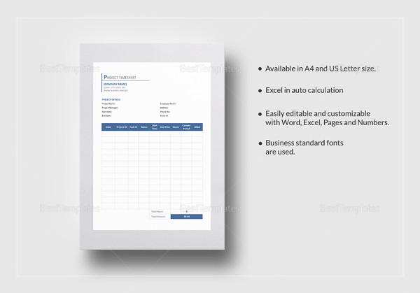 project timesheet template