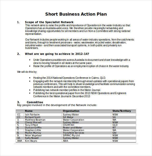 Short Business Plan Outline