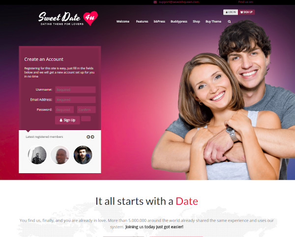 sweet date wordpress dating theme