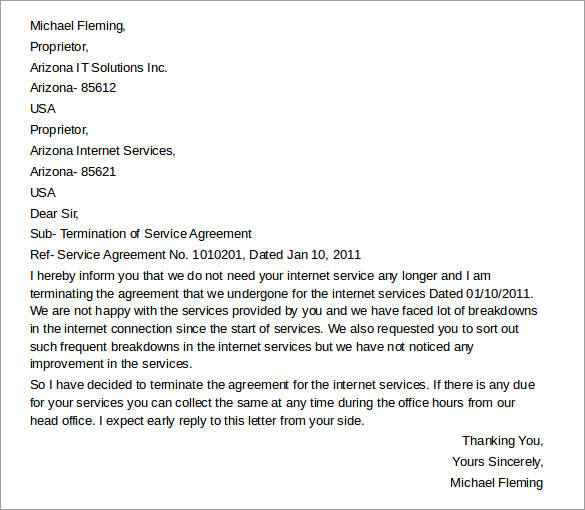 Service Cancellation Letter From A Business from images.template.net