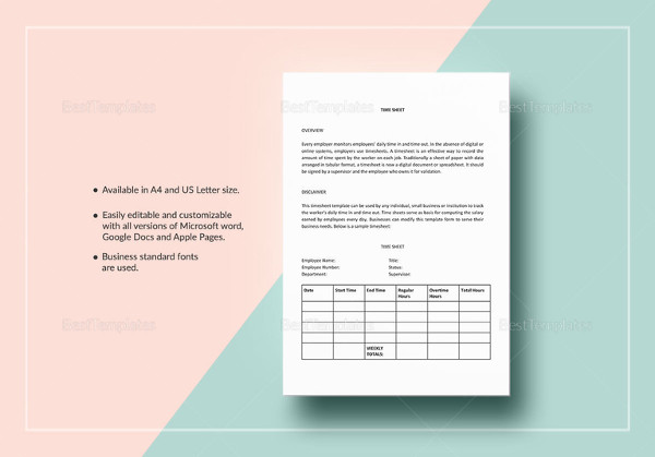 time sheet template