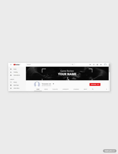 youtube channel art game review template