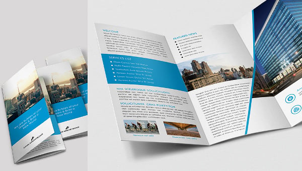 Stunning Design Architect A3 Tri Fold Brochure Template | Free