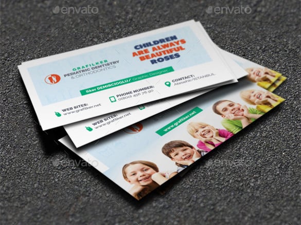 kids dental business card template