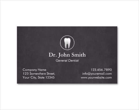 dentist plain chalkboard dental appointment business card
