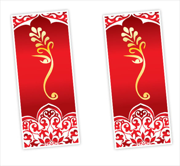wedding bookmark design with lord ganesh