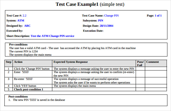 Test Case Template - 22+ Free Word, Excel, PDF Documents Download