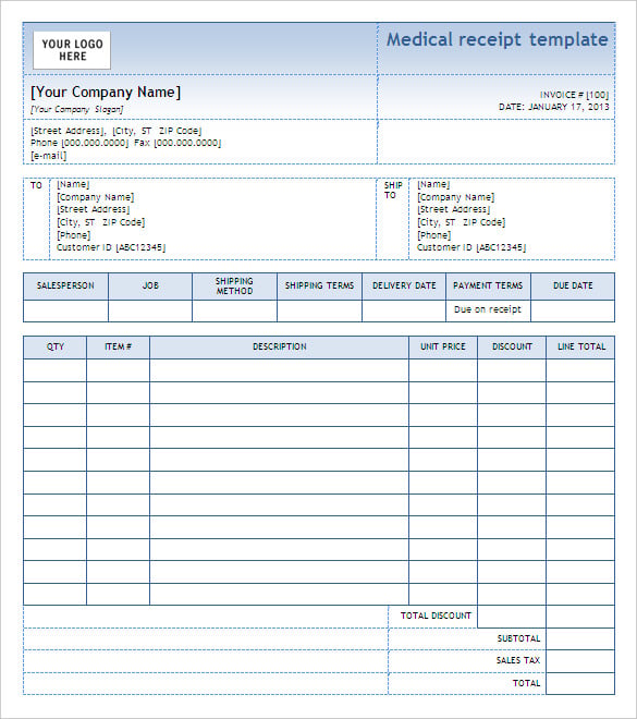 18 Doctor Receipt Templates Excel Word Apple Pages Free Premium Templates