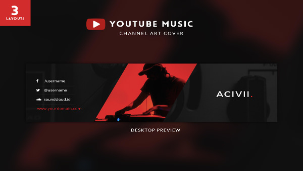 youtube banner photoshop template