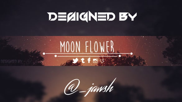 moon flower free youtube banner template
