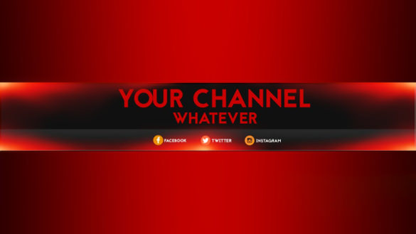 Red Background  Channel Art Download PSD file for Photoshop