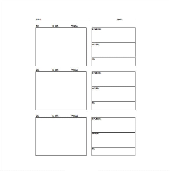 example vertical storyboard template pdf free download