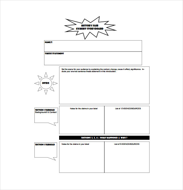exhibit storyboard pdf format template free download
