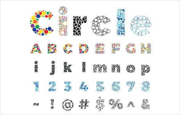 circle bubble alphabet letters