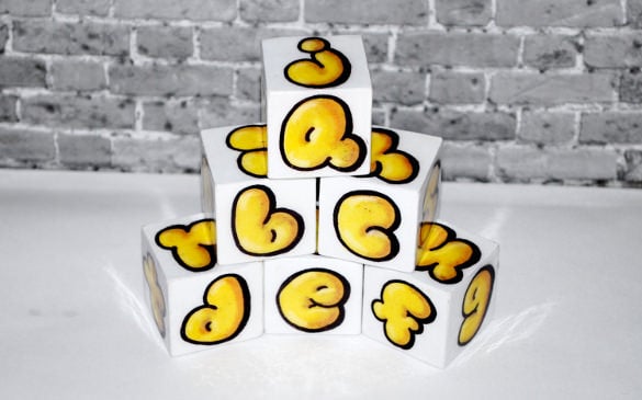 yellow alphabet bubble letter template