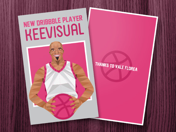 pink colour trading card template