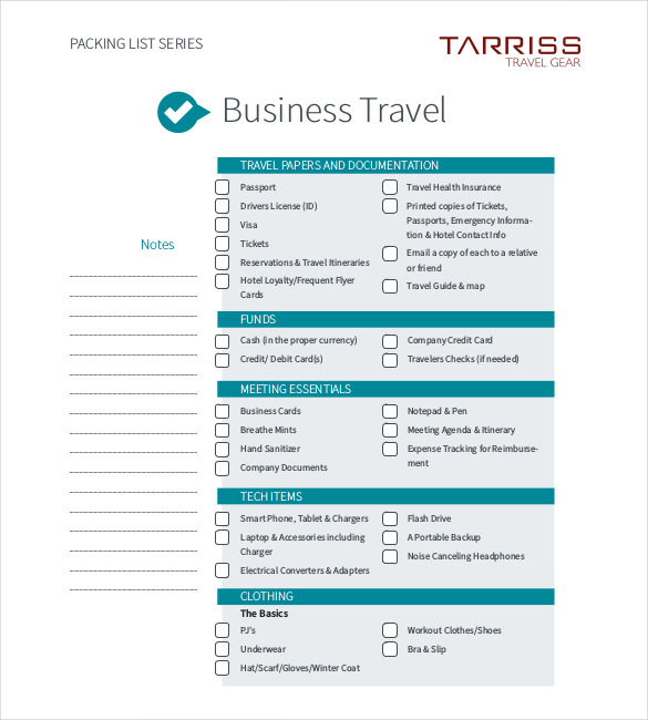 Business Travel Itinerary Template