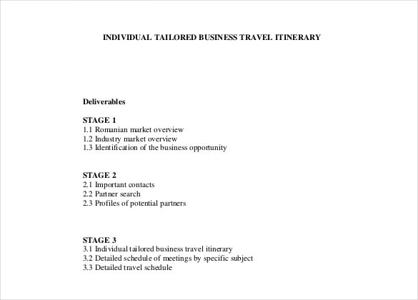 travel itinerary template details pdf