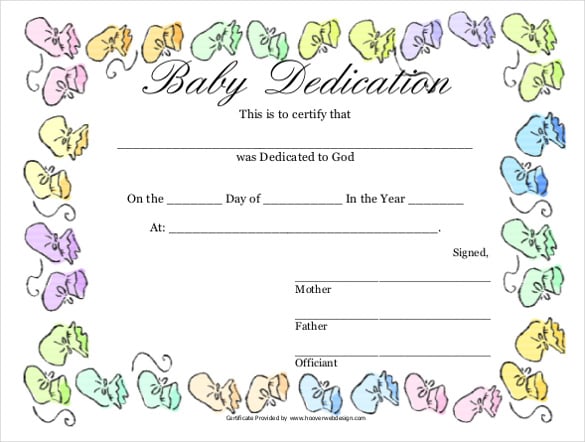 free printable baby dedication pdf template