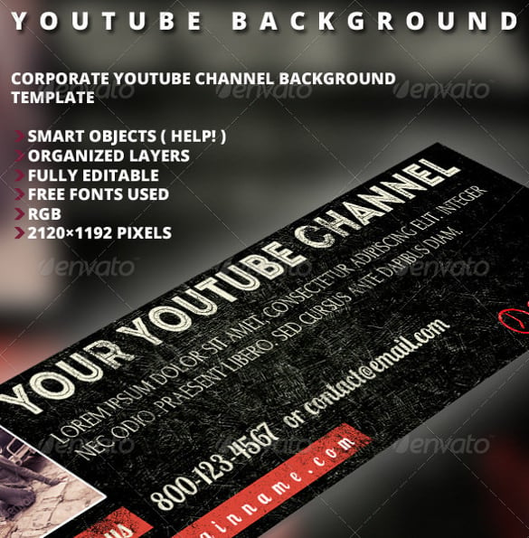 retro youtube banner background template