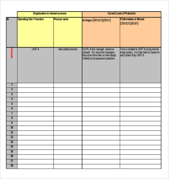 information asset inventory template excel download