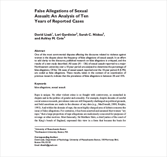 false allegations of sexual assualt