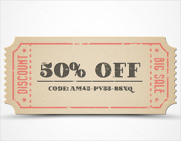 retro paper gift coupon for sale