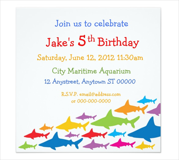 Color Sharks Birthday Email Invitation