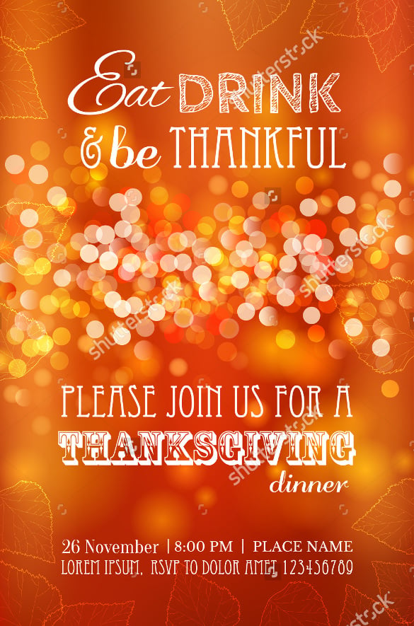 invitation menu design for a thanksgiving dinner or party template download