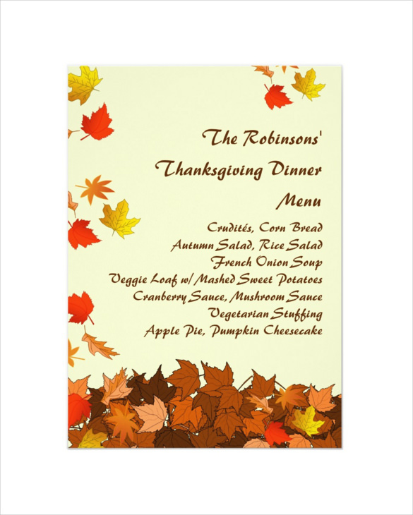 Thanksgiving Menu 22+ Free Templates in PSD, EPS Format Download