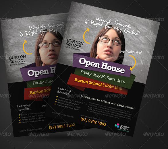 school open house flyers
