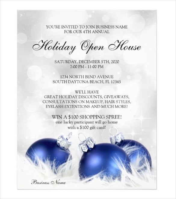 holiday open house flyer