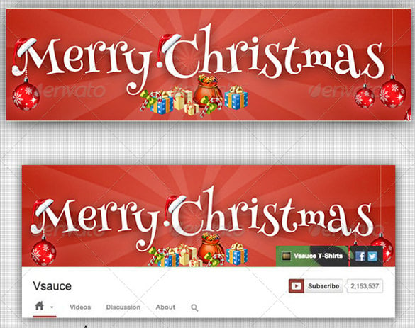 christmas simple youtube banner template