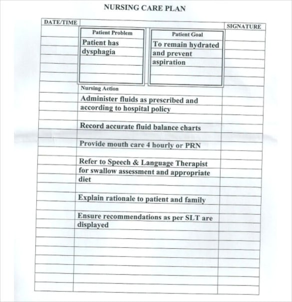 free pdf nursing care plan template download