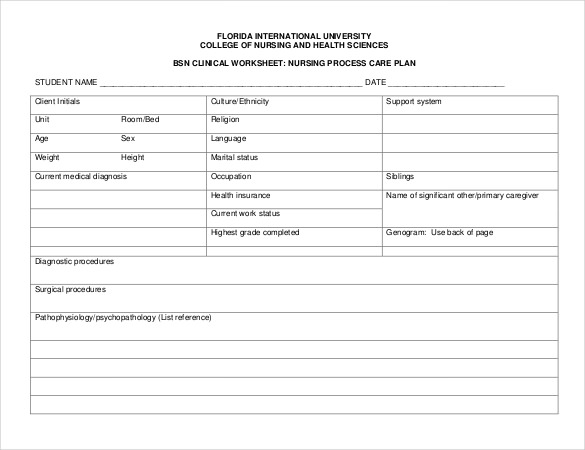 Nurse Charting Forms