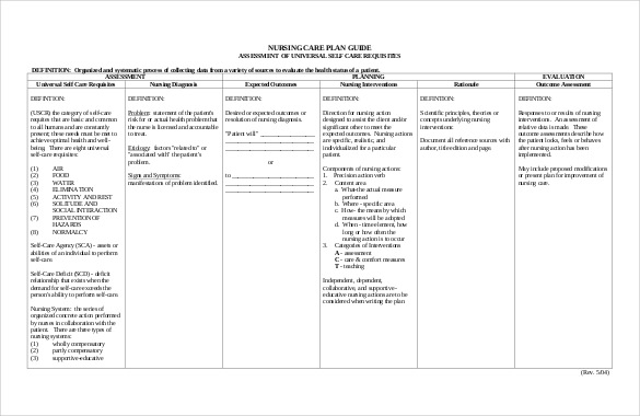 Nursing Care Plan Templates 16 Free Word Excel PDF Documents