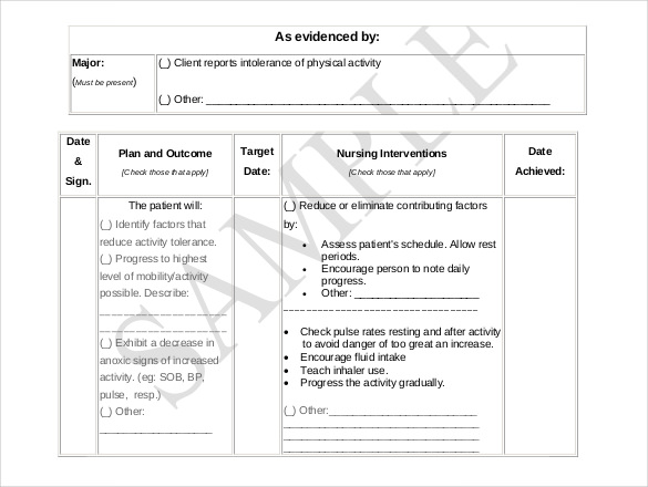 Nursing Care Plan Template - 20+ Word, Excel, PDF Documents Download