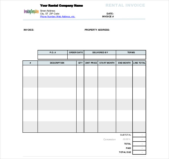 rental invoice free download doc format