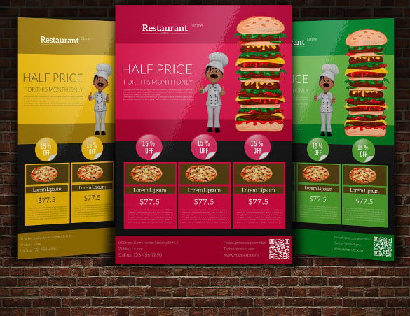 coupon flyer template for food industry