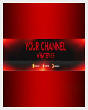Red Free Youtube Banner Template