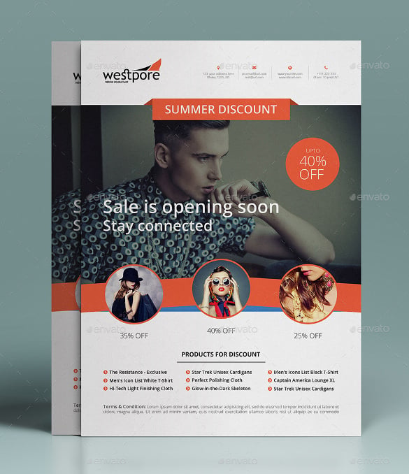 summer discount coupon flyer template download
