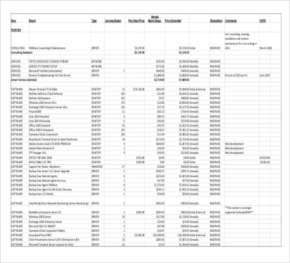 computer assets inventory spreadsheetnpdf file