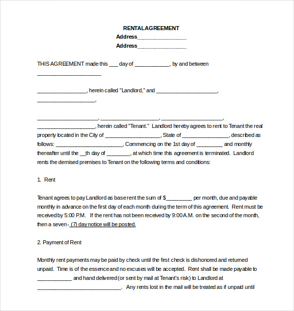 16+ Lease Agreement Templates – Word, PDF, Pages