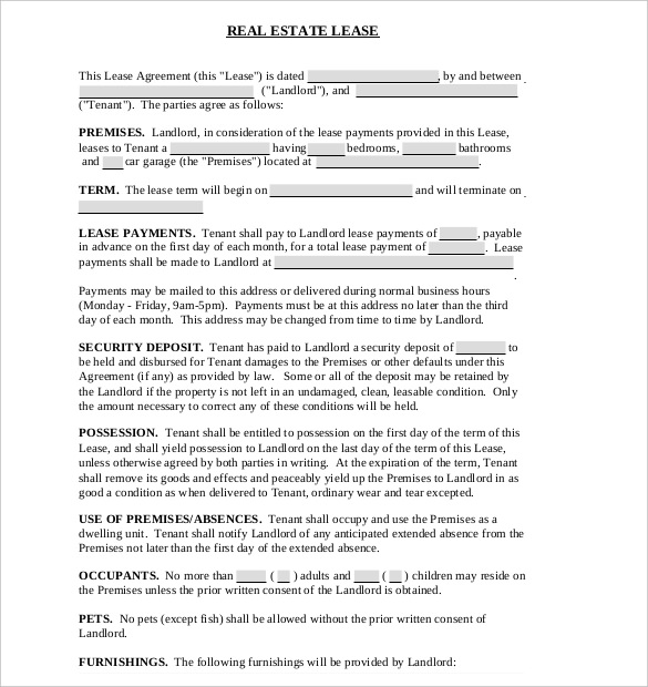 16+ Lease Agreement Templates – Word, PDF, Pages