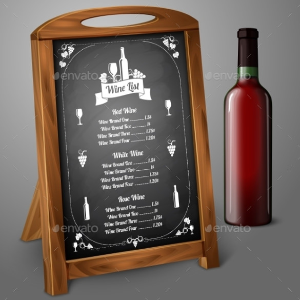 menu template on chalkboard for alcohol template download