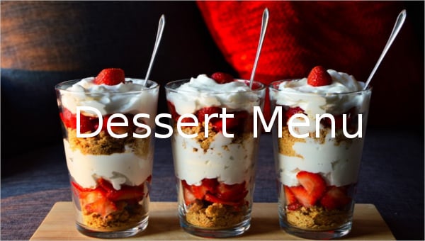 featured image dessert menu template