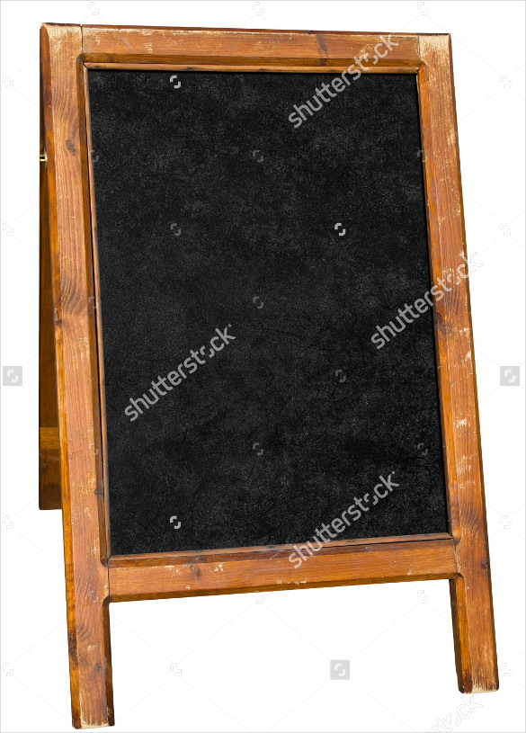 empty menu board stand sign isolated over white template