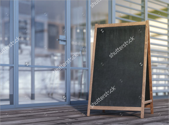 blank menu board on sidewalk template download