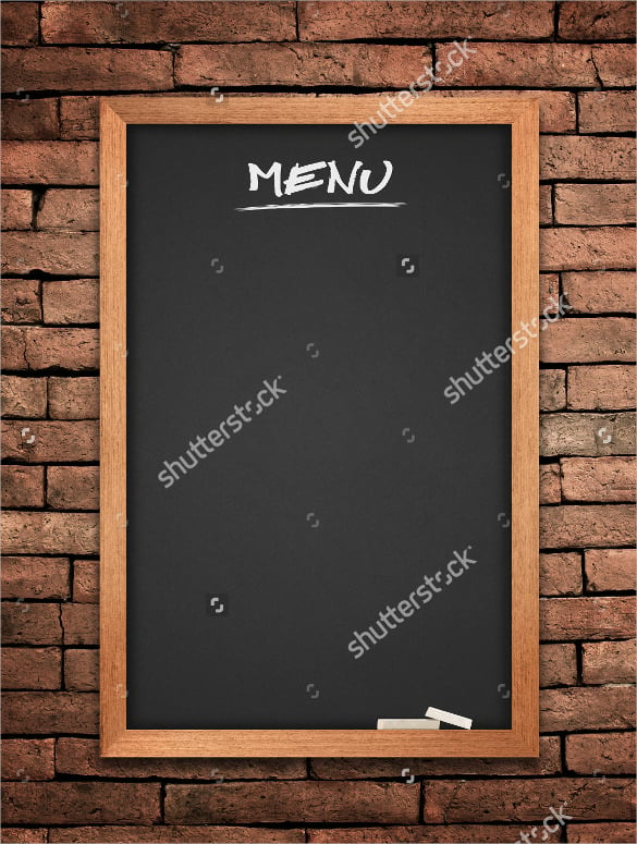 menu blackboard on old wall brick mortar background template download