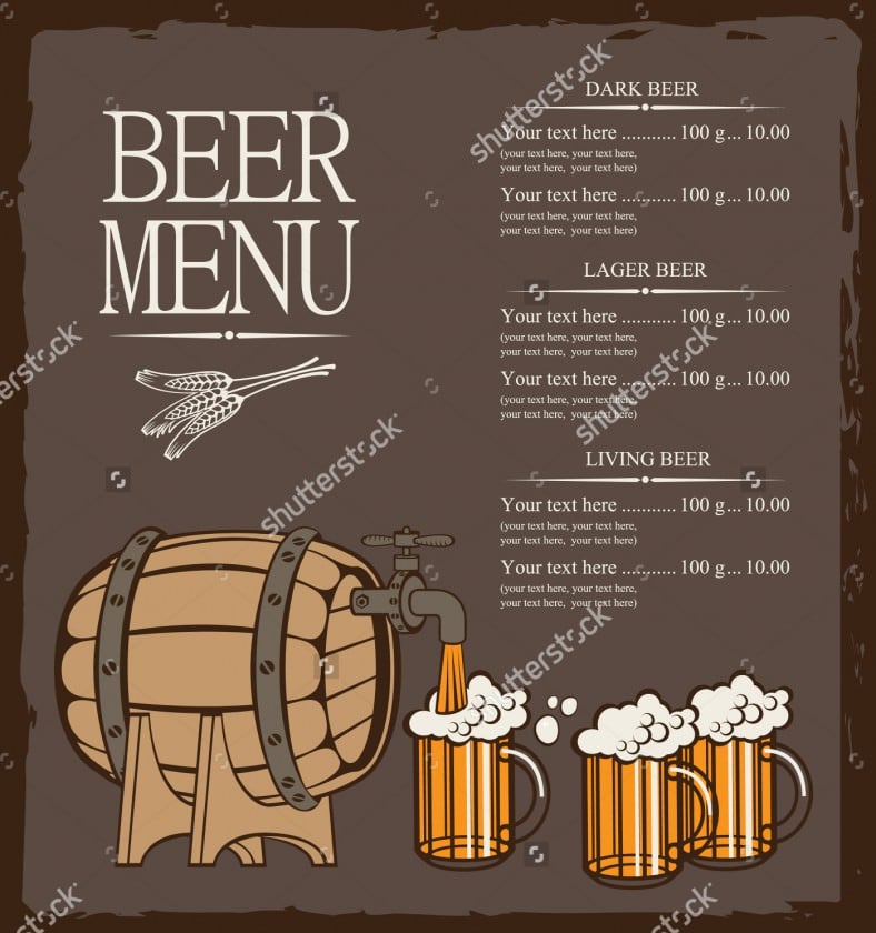 Beer Menu 15 Free Templates In PSD EPS Documents Download 